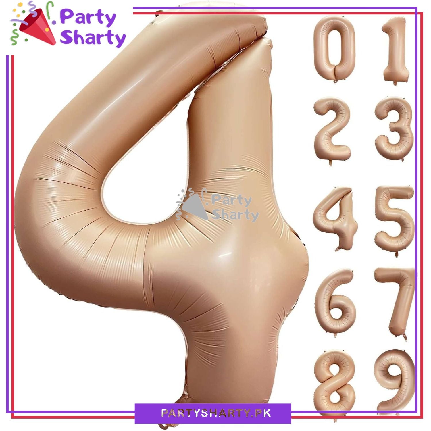 Caramel Number Foil Balloon - Jumbo Size (40 inches) for Birthday / Anniversary Party Decoration and Celebration