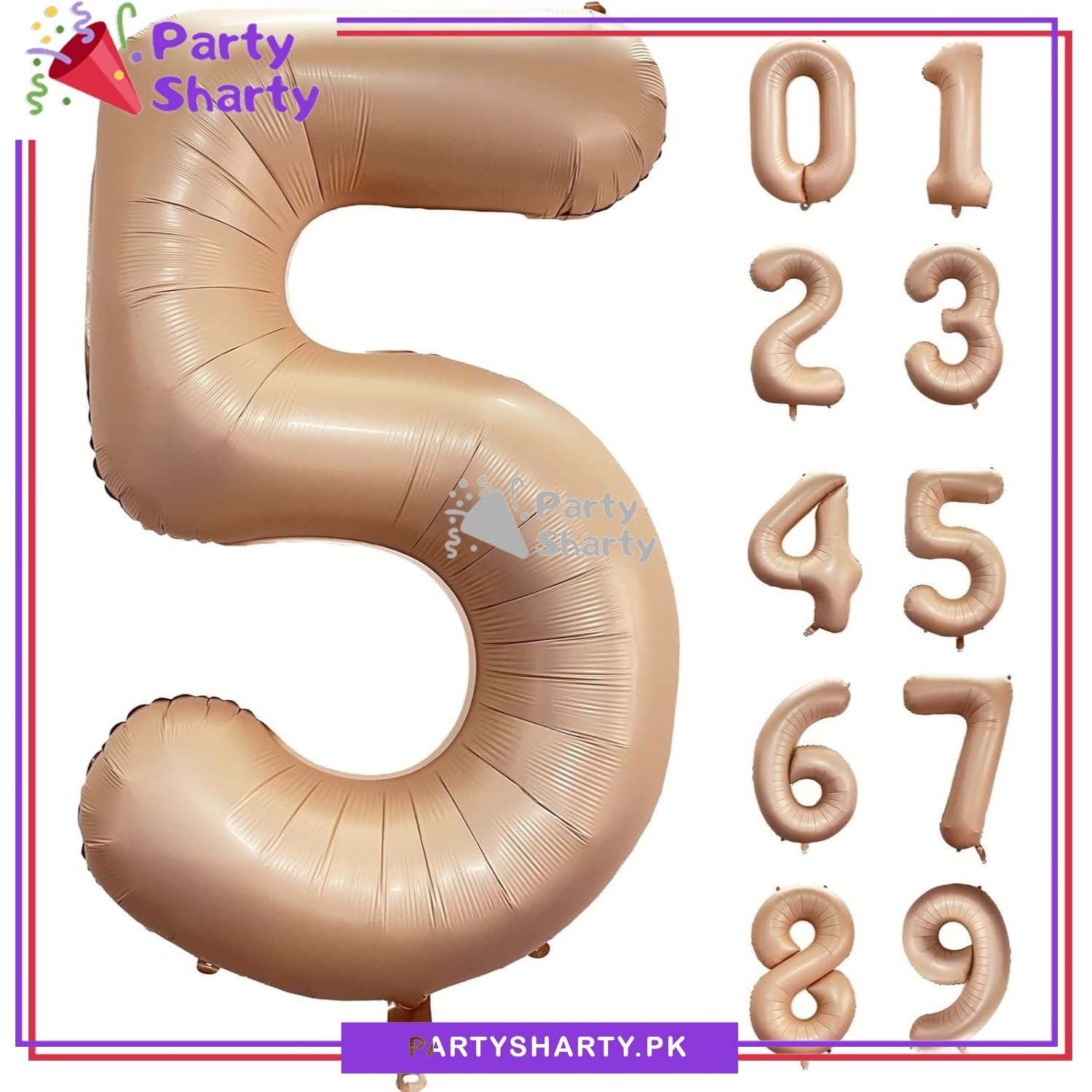 Caramel Number Foil Balloon - Jumbo Size (40 inches) for Birthday / Anniversary Party Decoration and Celebration