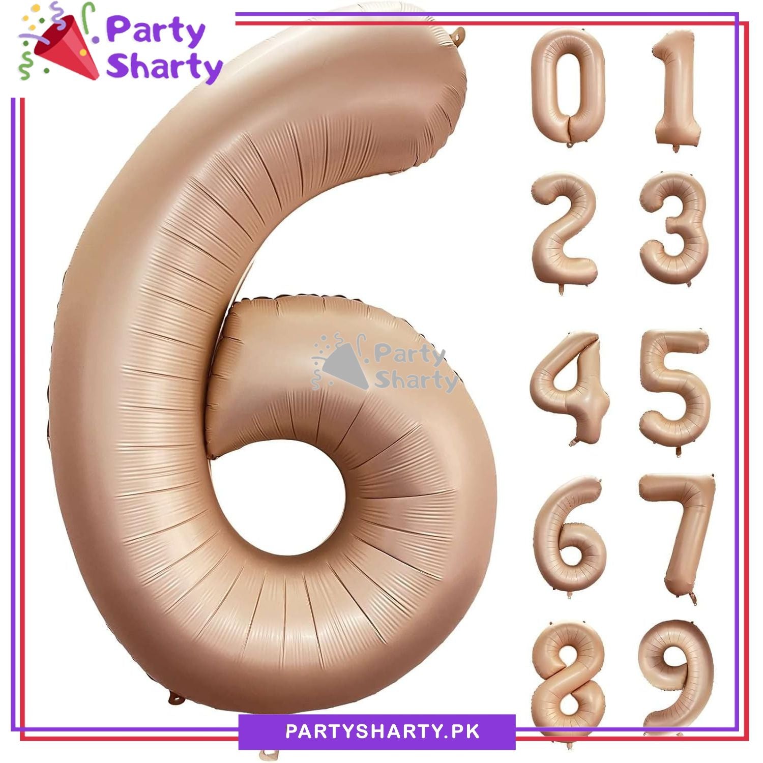 Caramel Number Foil Balloon - Jumbo Size (40 inches) for Birthday / Anniversary Party Decoration and Celebration