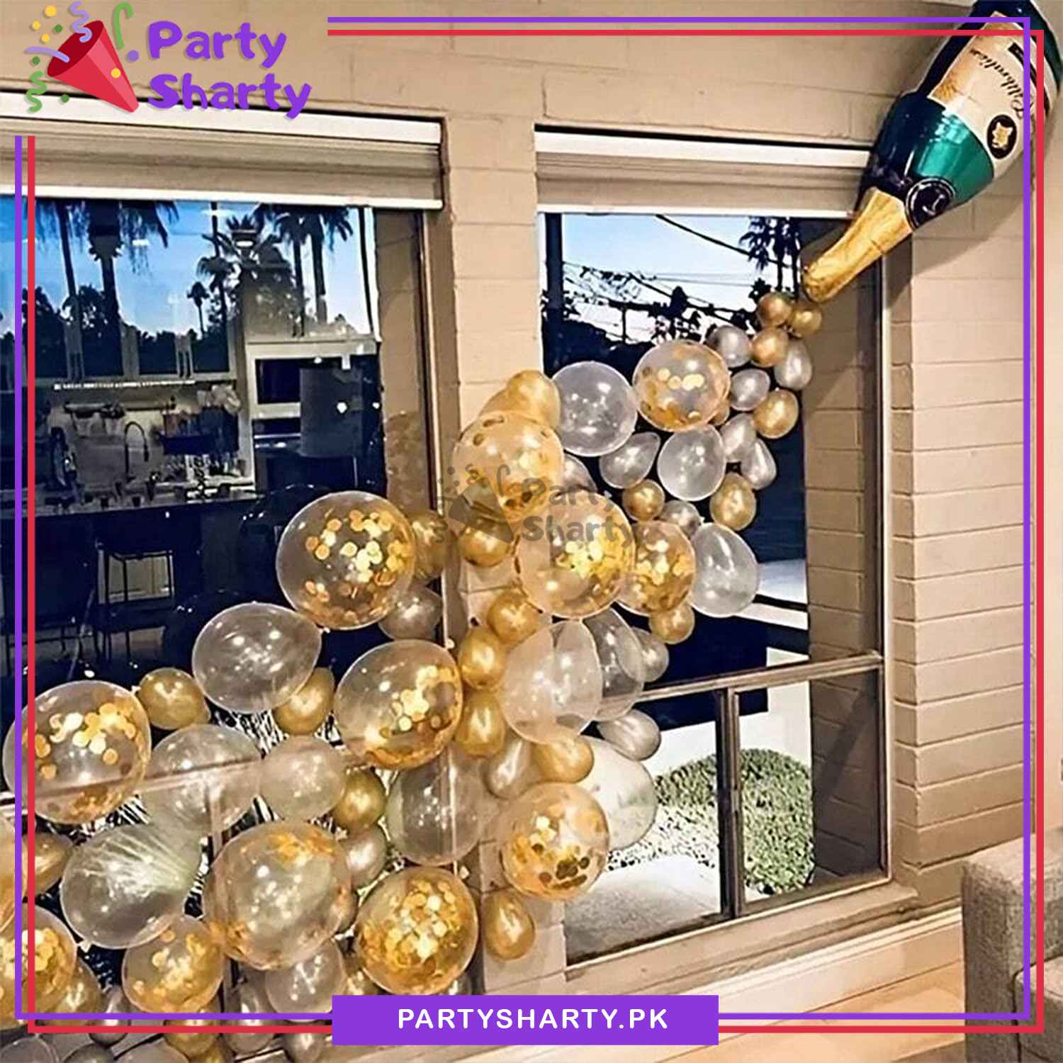 Champagne Bottle Balloons Theme Set For Theme Based Decoration & Celebration