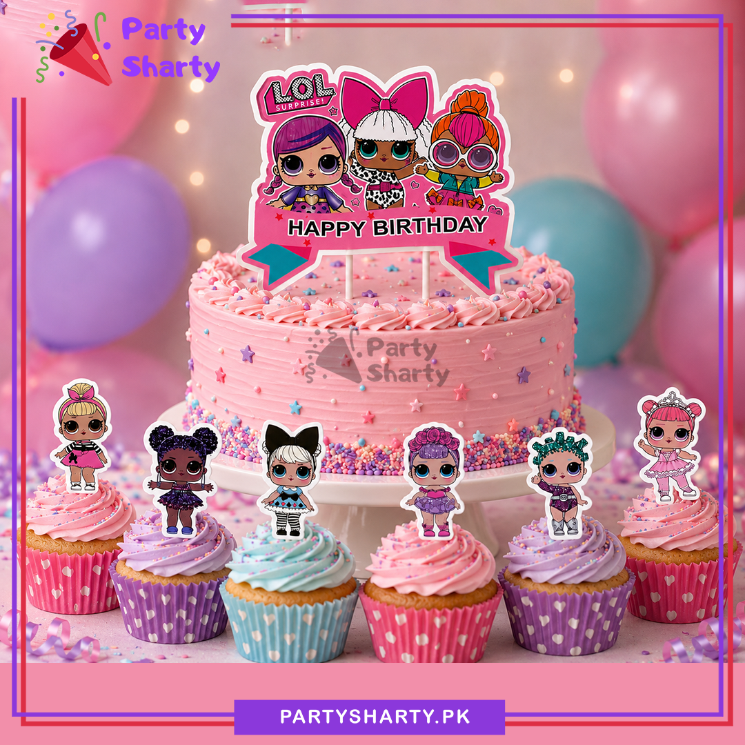 27pcs LOL Doll Theme Birthday Cake & Cupcake Toppers Set For Cake Celebration
