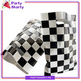 Black Checker Print Goody Bags Pack of 10 For Too Fast / Racing Car Theme Birthday Party Decoration and Celebration