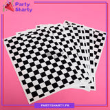 Black Checker Print Goody Bags Pack of 10 For Too Fast / Racing Car Theme Birthday Party Decoration and Celebration