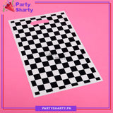Black Checker Print Goody Bags Pack of 10 For Too Fast / Racing Car Theme Birthday Party Decoration and Celebration