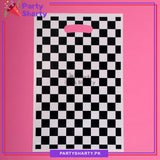 Black Checker Print Goody Bags Pack of 10 For Too Fast / Racing Car Theme Birthday Party Decoration and Celebration