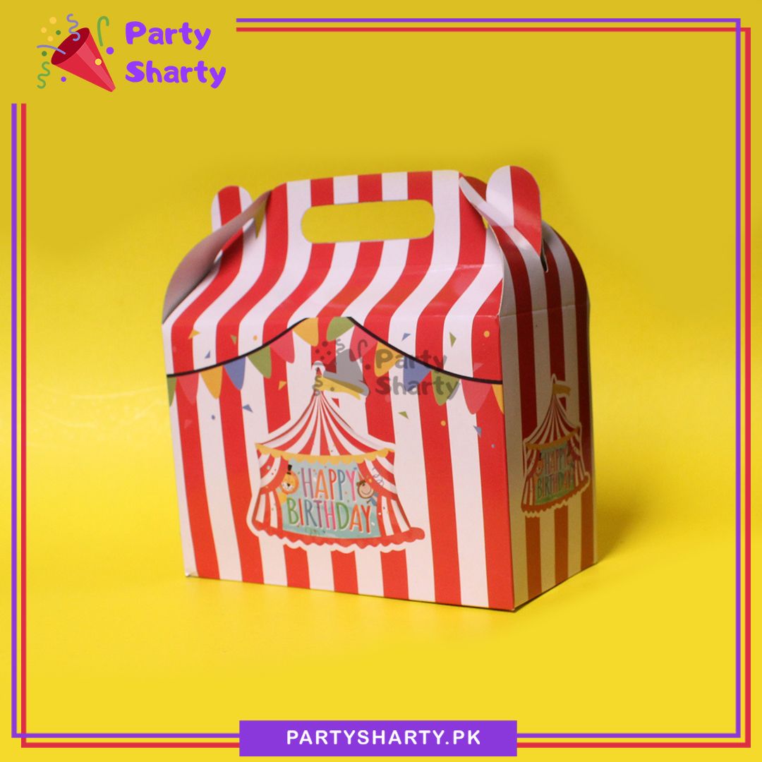 Circus and Carnival Theme Goody Boxes Pack of 10 For Theme Birthday Decoration and Celebration