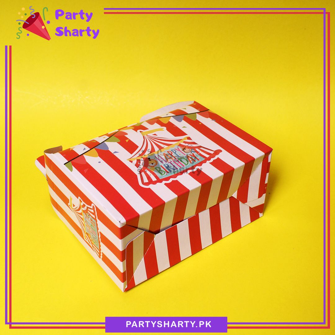 Circus and Carnival Theme Goody Boxes Pack of 10 For Theme Birthday Decoration and Celebration