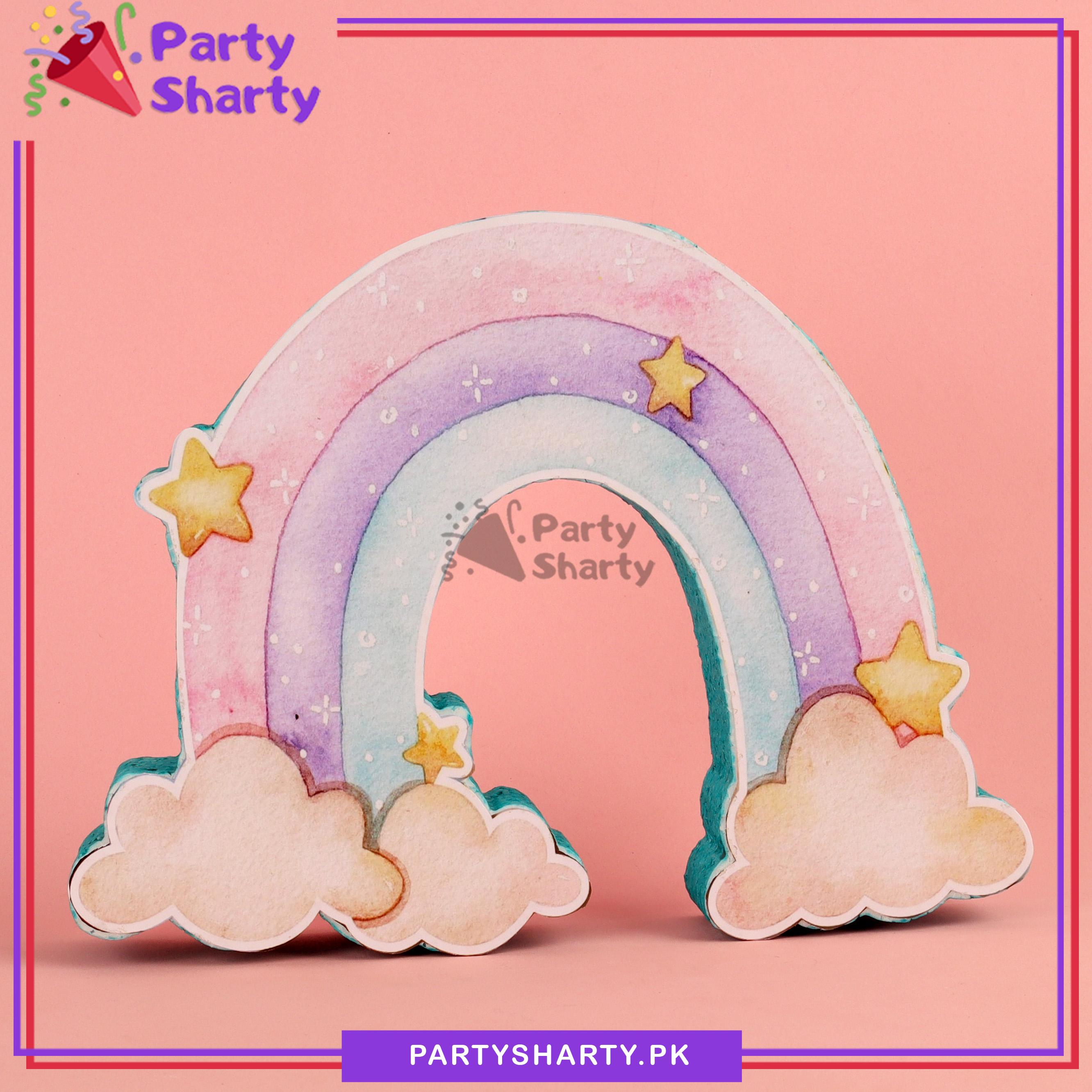 Cloud & Rainbow Shaped Thermocol Standee For Birthday & Baby Shower Decoration and Celebrations