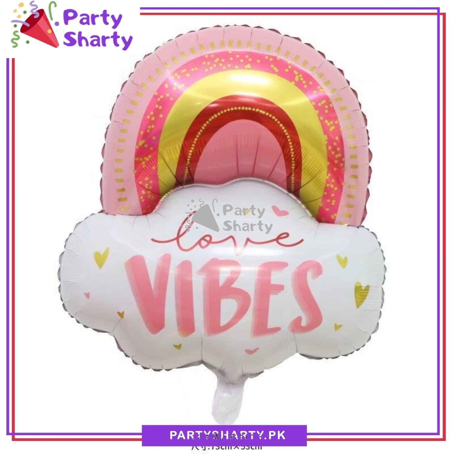 Cloud Rainbow with Love Vibes Printed Foil Balloons For Party Decoration and Celebration