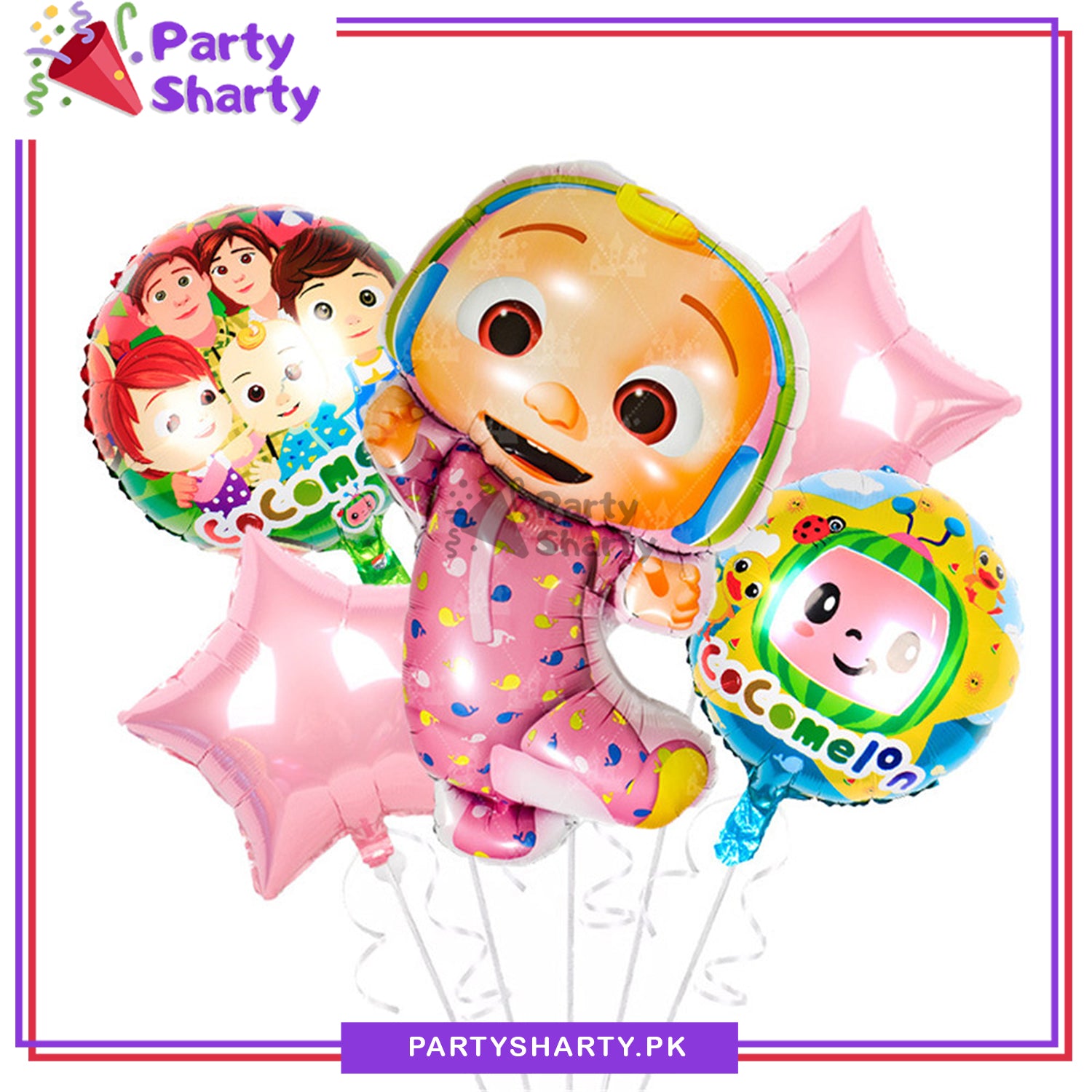 5pcs/set Cocomelon Theme JJ Boy Foil Balloons For Birthday Party Decoration and Celebration