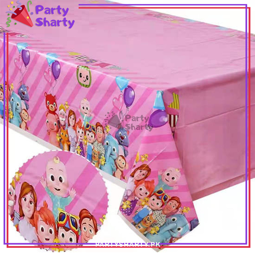Pink Color Theme Table Cover For Birthday Party and Decorati Party Sharty