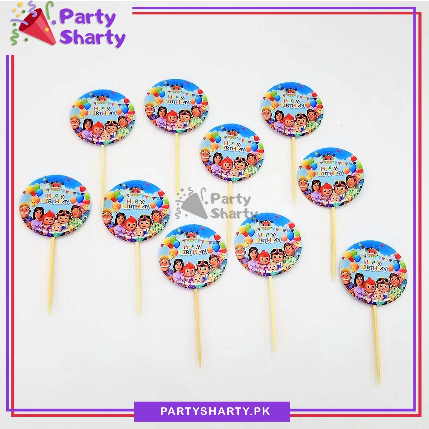 Cocomelon Theme Cup Cake Topper For Cocomelon Birthday Theme Party and Decoration