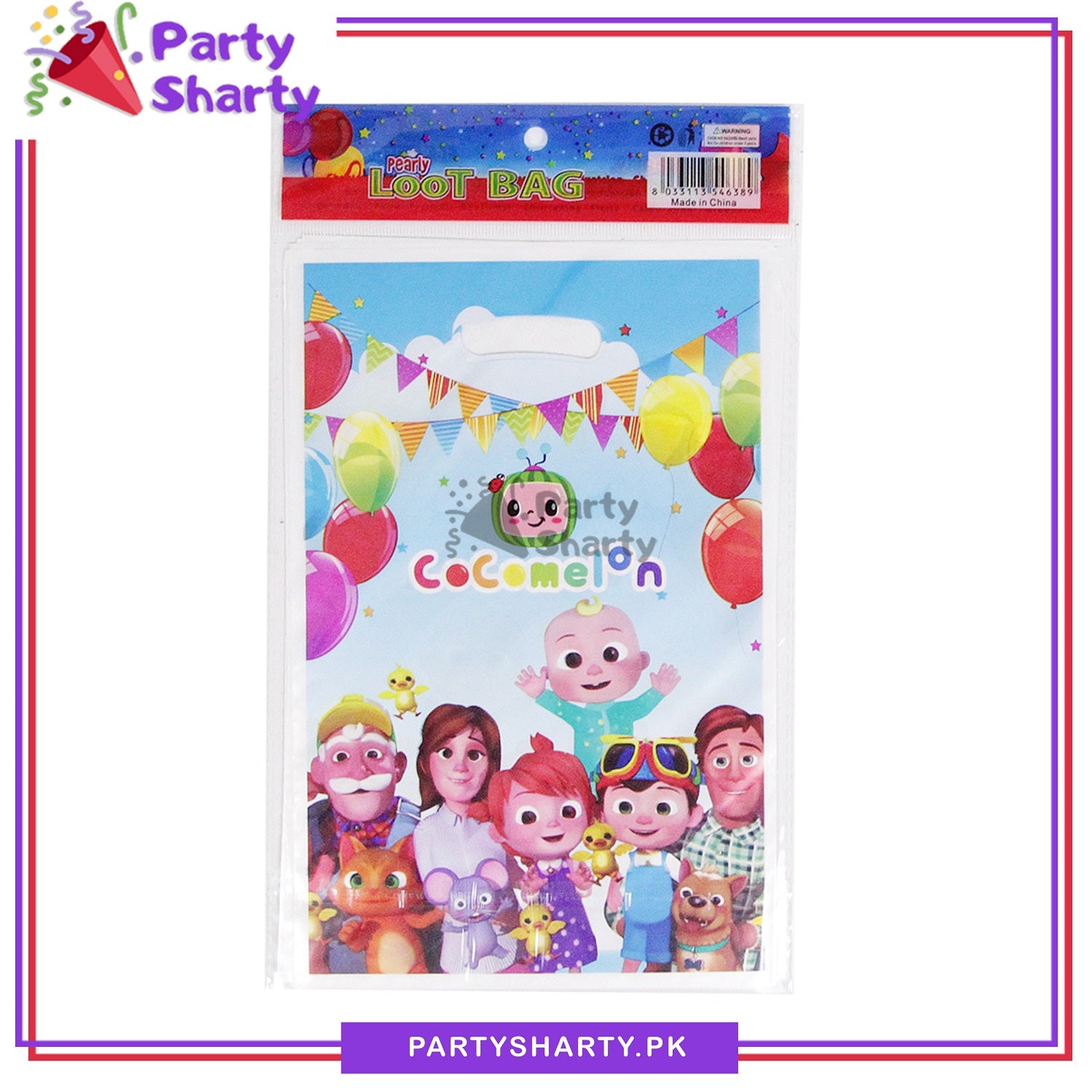 Cocomelon Theme Goody / Loot Bags (Pack of 10 Loot Bags) For Birthday Party and Decoration