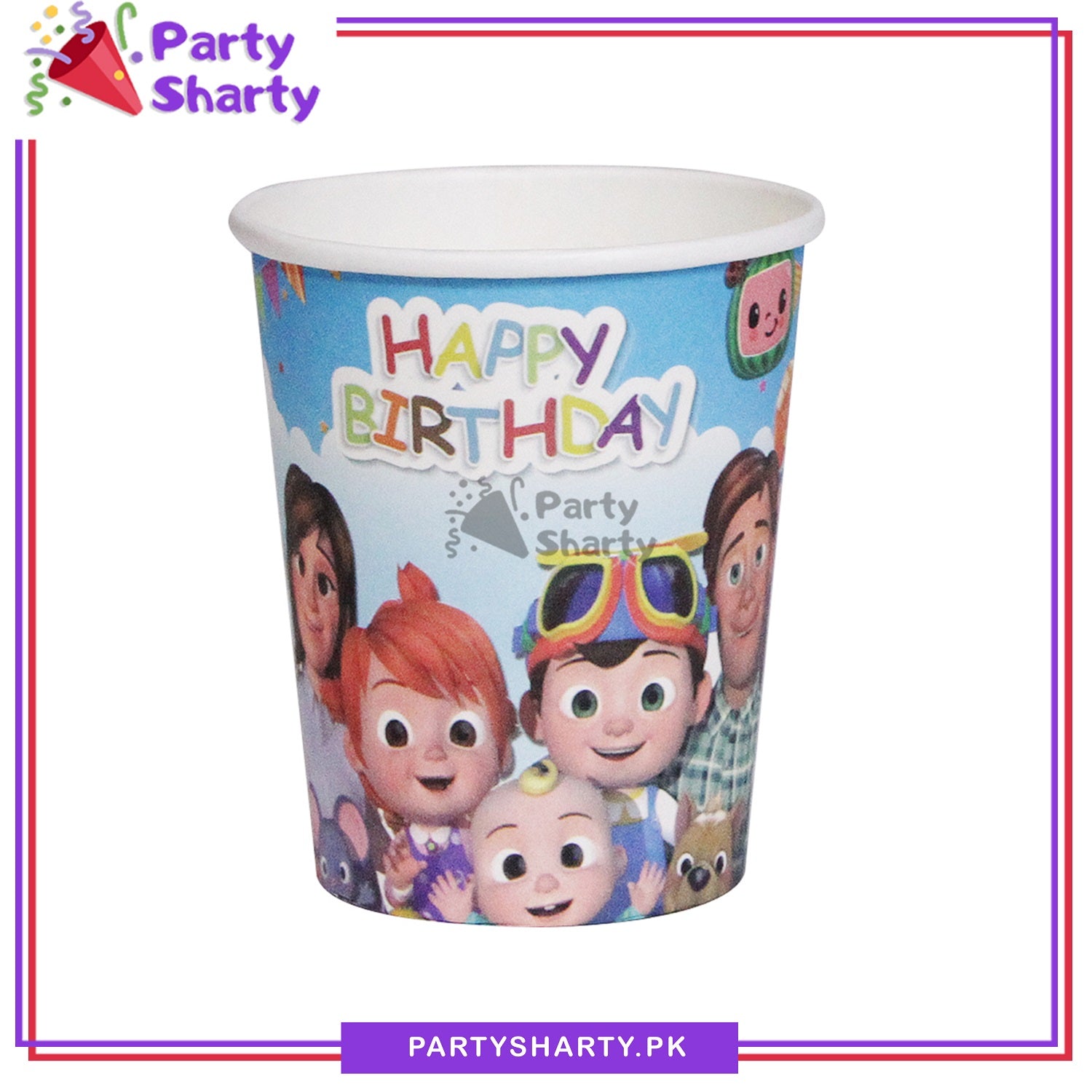 Cocomelon Birthday Party Paper Cups / Glass For Themed Cake Paper Dessert Party Supplies and Decorations
