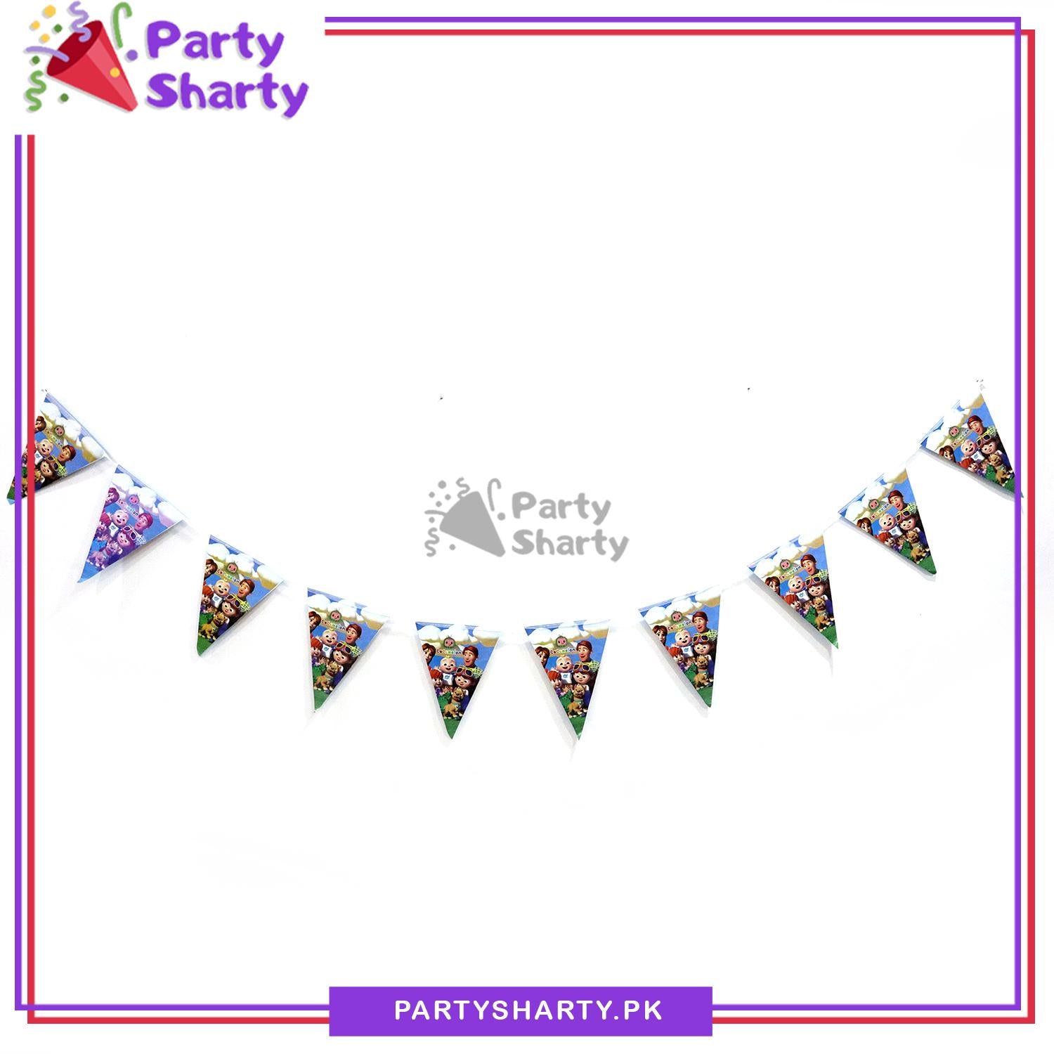 Cocomelon Party Flags Pack of 10 For Cocomelon Birthday Theme Decorati ...