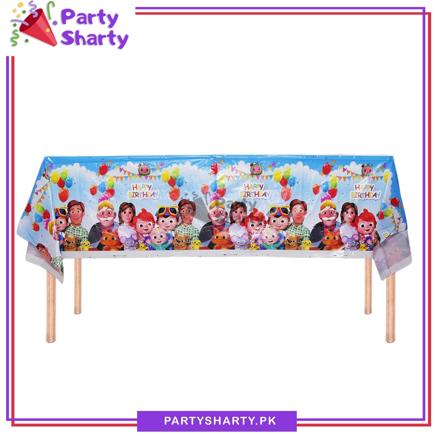 Cocomelon Theme Table Cover For Birthday Party and Decoration