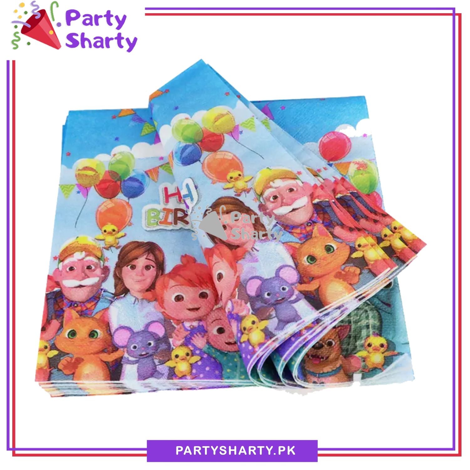 Cocomelon Theme Paper Napkins For Unicorn Birthday Theme Party and Decoration