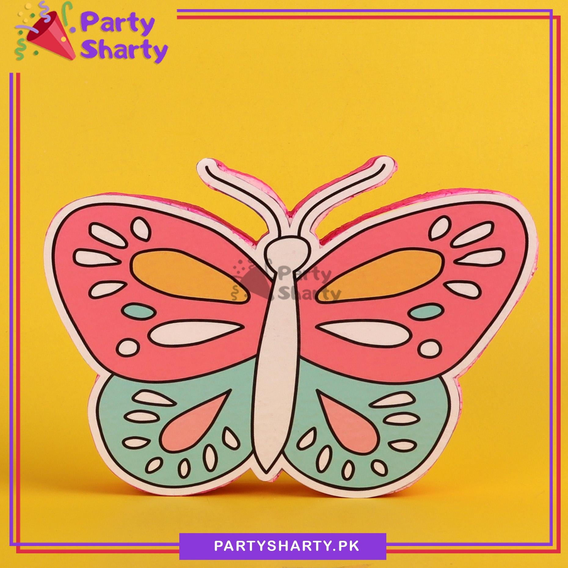 Multi Color Butterfly Thermocol Standee For Butterfly Theme Based Birthday Celebration and Party Decoration