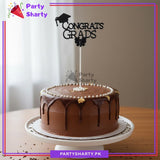 Congrats GRADs Glossy Plastic Cake Topper for Graduation Celebration