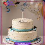 Congrats GRADs Glossy Plastic Cake Topper for Graduation Celebration
