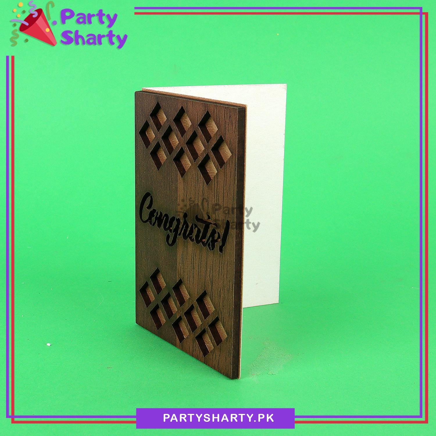 Congrats! Wooden Gift Tags Card For Gift Tagging and Packing