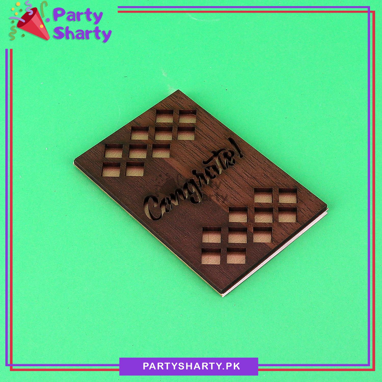 Congrats! Wooden Gift Tags Card For Gift Tagging and Packing