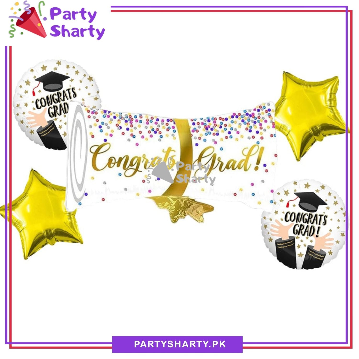 Congrats Grad! Degree Shaped Foil Balloon for Graduation Party Decoration and Celebration