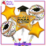 Congrats Grad! Star Shaped Foil Balloon for Graduation Party Decoration and Celebration