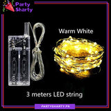 Copper Wire Battery Operated Still Fairy Lights - Battery Operated 7 Feet Length Warm Color For Party Decoration