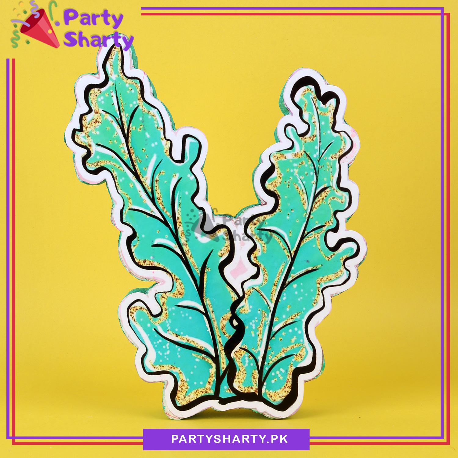 Coral Reef Leaves Thermocol Standee For Mermaid / Under the Sea Theme Based Birthday Celebration and Party Decoration