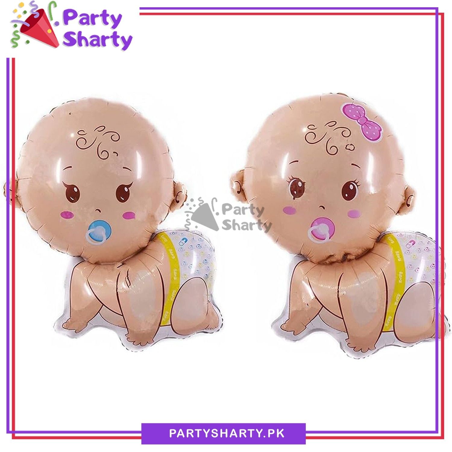 Crawling Baby Boy / Girl Shaped Foil Balloon Baby Shower, Welcome Baby & Gender Reveal Decoration & Celebration