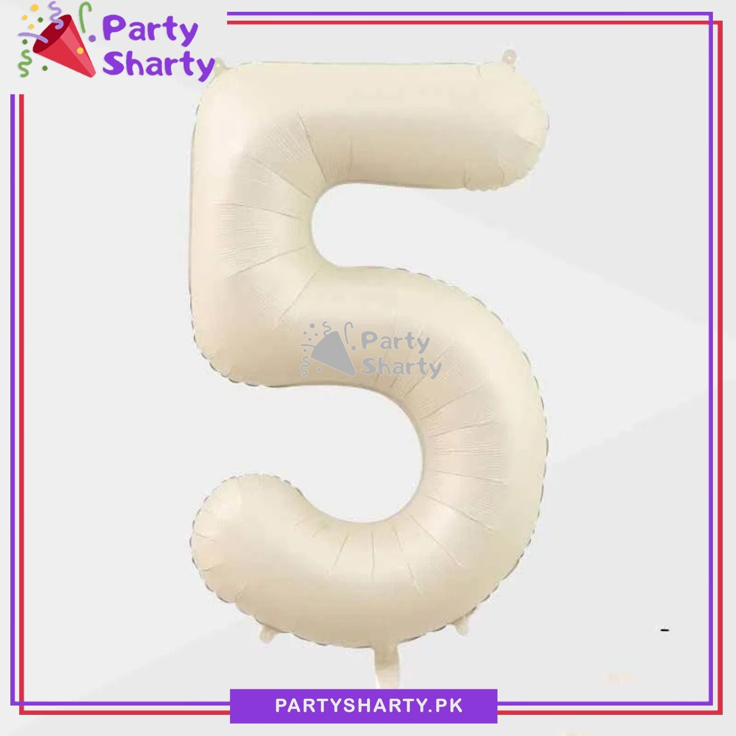 Cream Number Foil Balloon - Jumbo Size (40 inches) for Birthday / Anniversary Party Decoration and Celebration