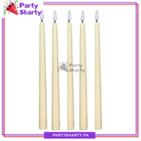 Pack of 6 Creative Artificial LED Long Pole Flameless Battery Operated For Candle Light Dinner