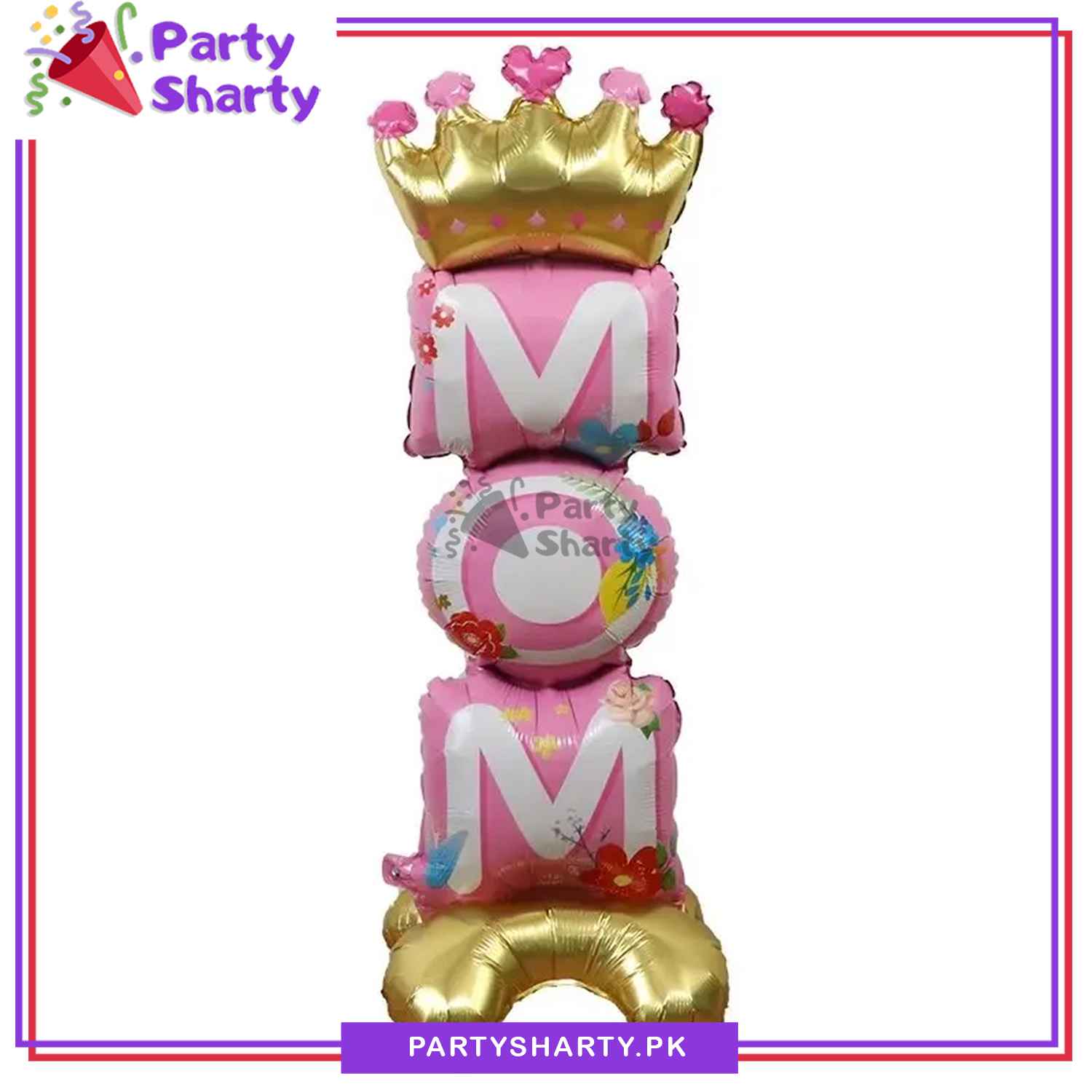 Crown Mom Airloonz Foil Balloon For Mother's Day and Mom Birthday Party Decoration