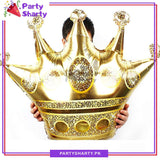Jumbo Size Crown Foil Balloon (100x90cms) For Royal / Prince / Princess Birthday Celebration