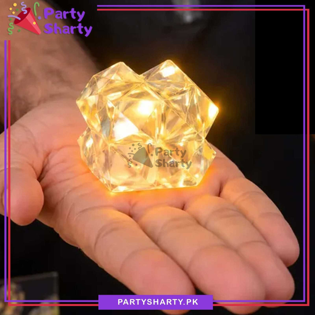 Crystal Diamond-shaped LED Candle Flameless Battery Operated For Decoration & Celebration