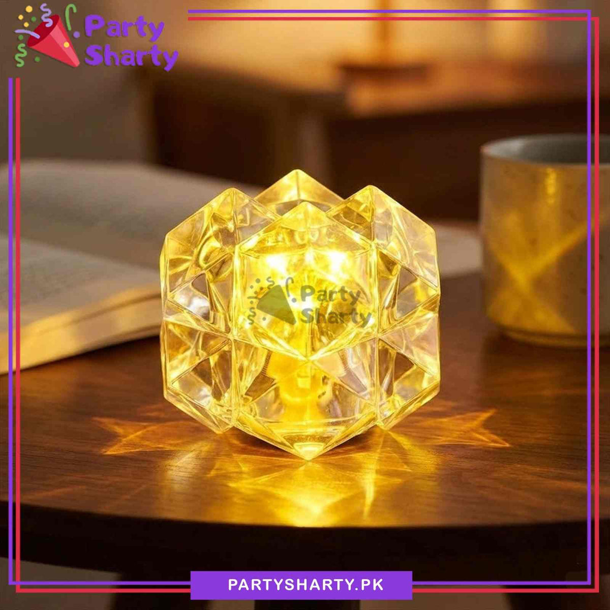 Crystal Diamond-shaped LED Candle Flameless Battery Operated For Decoration & Celebration