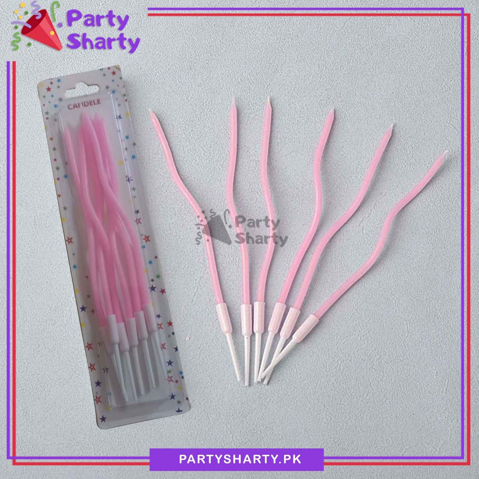 Curly Multi Pastel Color Candles Pack of 6 Cake Candle Twisted Spiral Candle Candy Theme