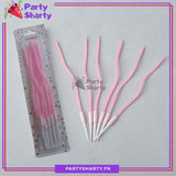 Curly Multi Pastel Color Candles Pack of 6 Cake Candle Twisted Spiral Candle Candy Theme