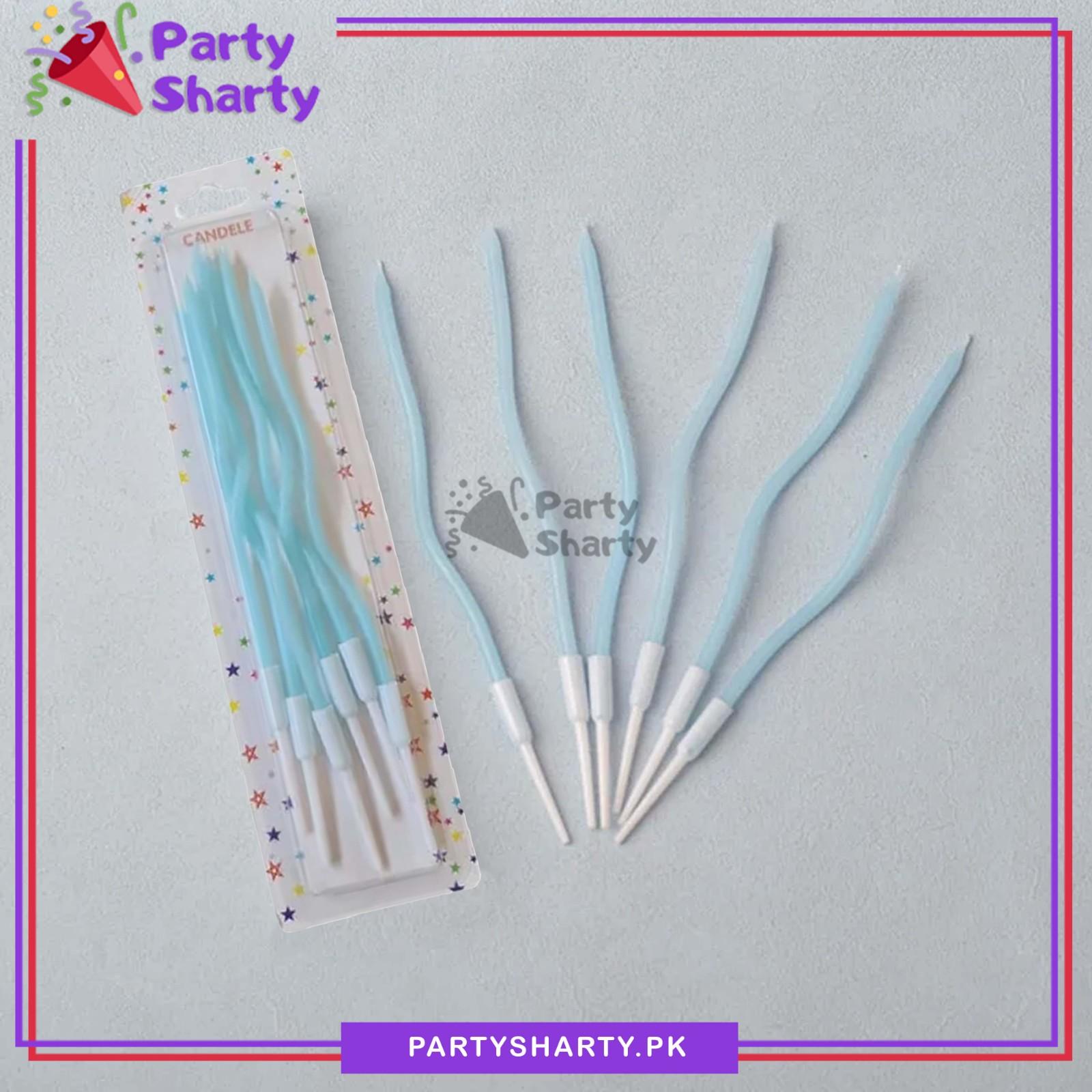 Curly Multi Pastel Color Candles Pack of 6 Cake Candle Twisted Spiral Candle Candy Theme