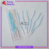 Curly Multi Pastel Color Candles Pack of 6 Cake Candle Twisted Spiral Candle Candy Theme