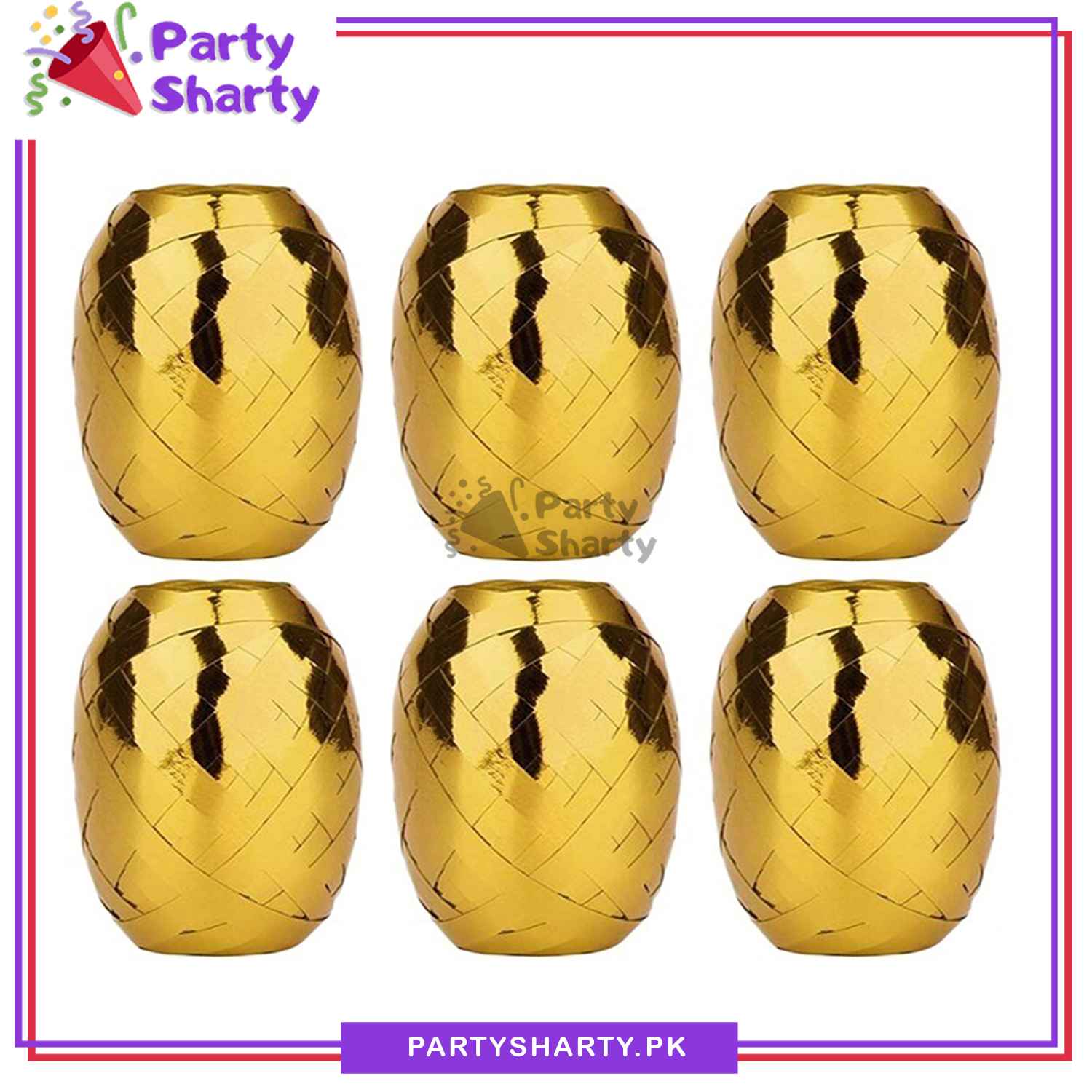 Curly Ribbon for Balloons Pack of 6 for Party and Gift Decoration