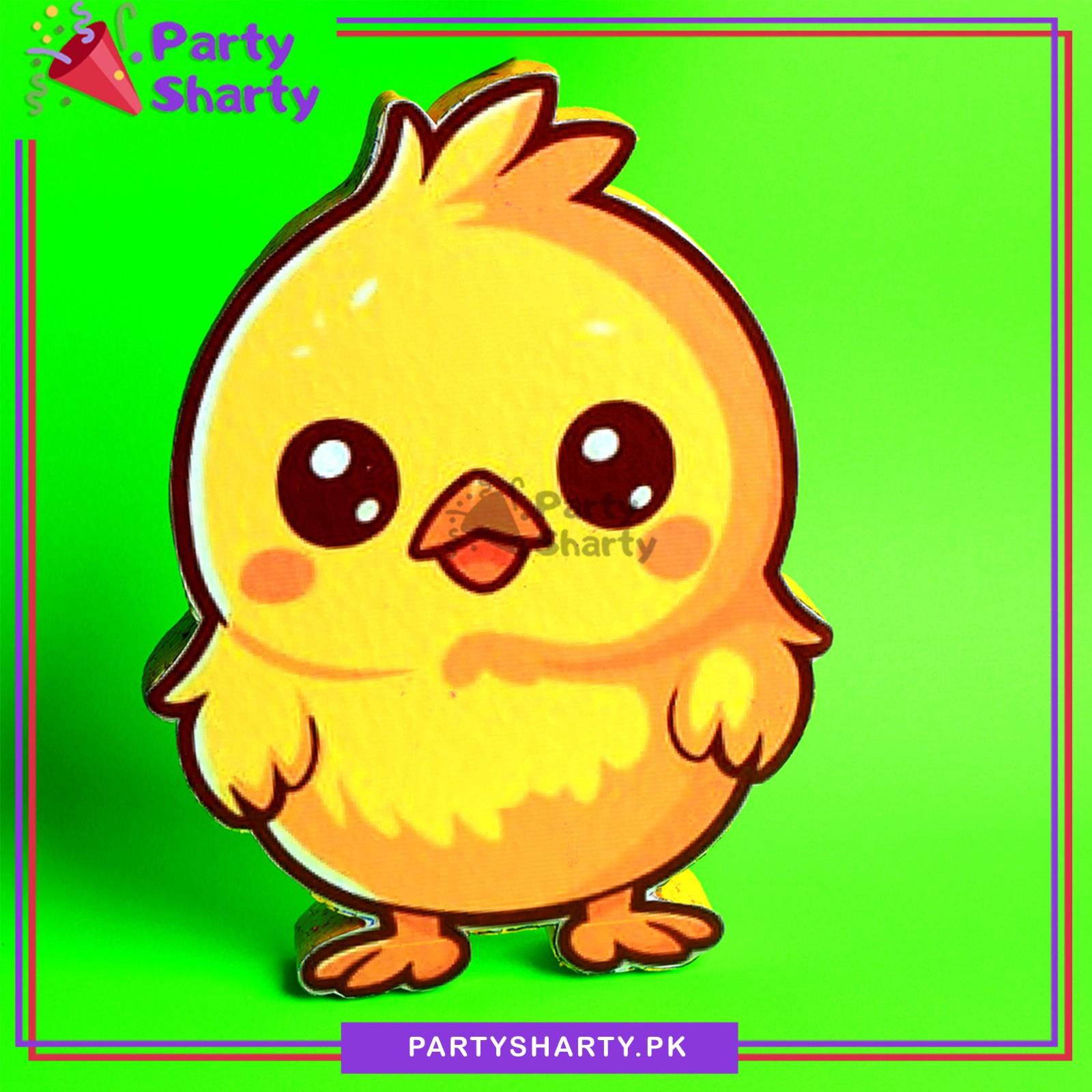 Cute Baby Chick Character Thermocol Standee For Farm Animal Theme Based Birthday Celebration and Party Decoration