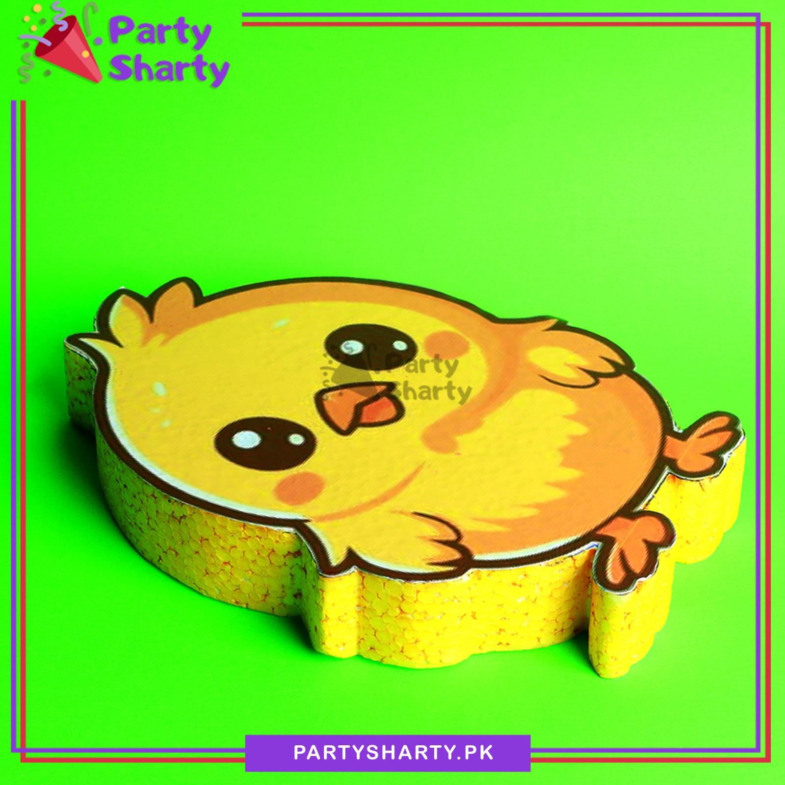 Cute Baby Chick Character Thermocol Standee For Farm Animal Theme Based Birthday Celebration and Party Decoration
