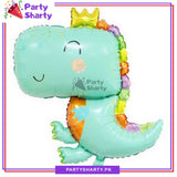 Cute Crown Dinosaur Shaped Foil Balloon for Dinosaur / Dragon Theme Party Decoration