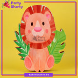 Cute Lion Character Thermocol Standee For Jungle / Safari Theme Based Birthday Celebration and Party Decoration