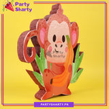 Cute Monkey Character Thermocol Standee For Jungle / Safari Theme Based Birthday Celebration and Party Decoration
