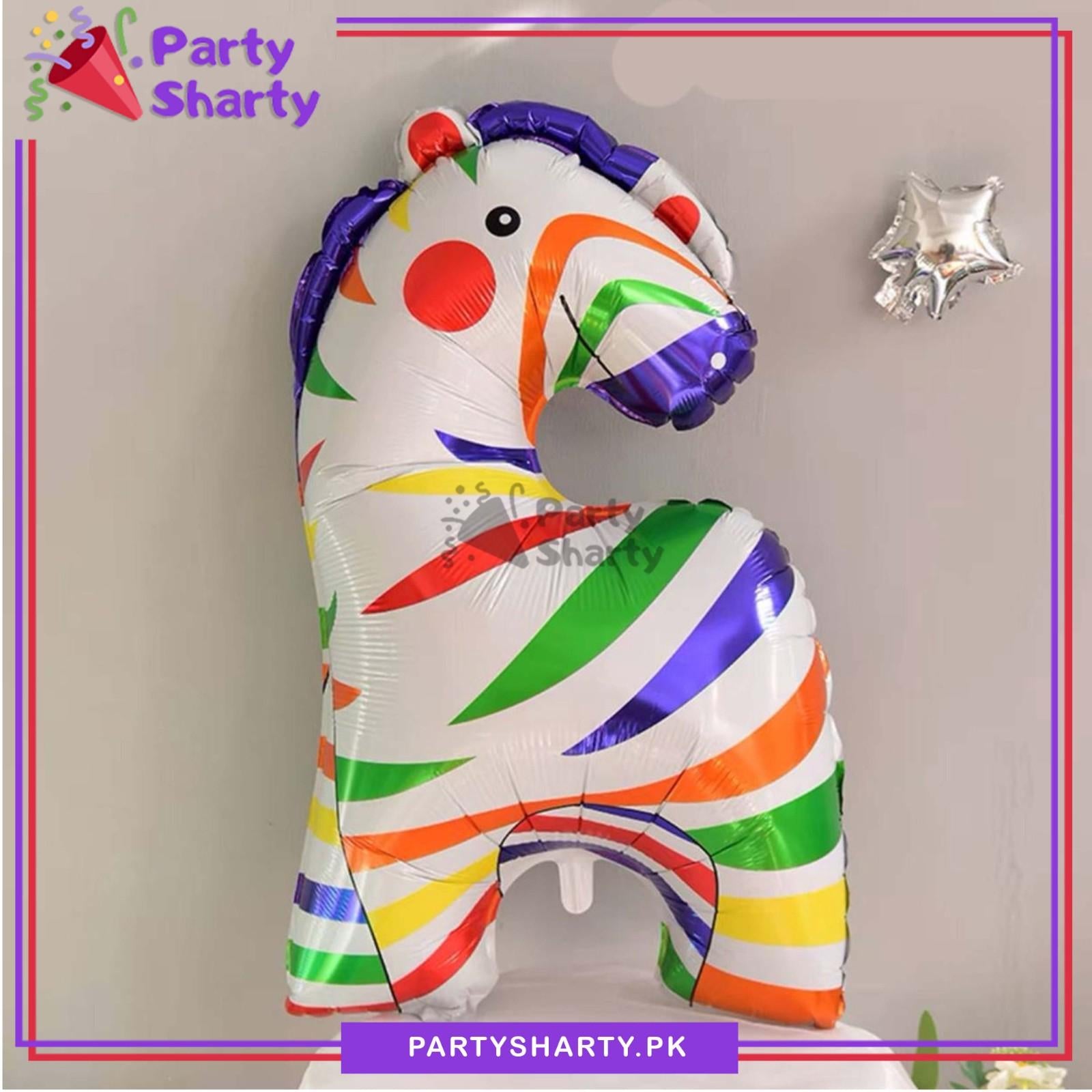 Cute Circus Zebra Shaped Foil Balloon For Theme Party Decoration