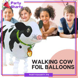 Cute Walking Cow Animal Shaped Foil Balloons For Farm / Jungle / Safari Theme Birthday Party Decoration and Celebration