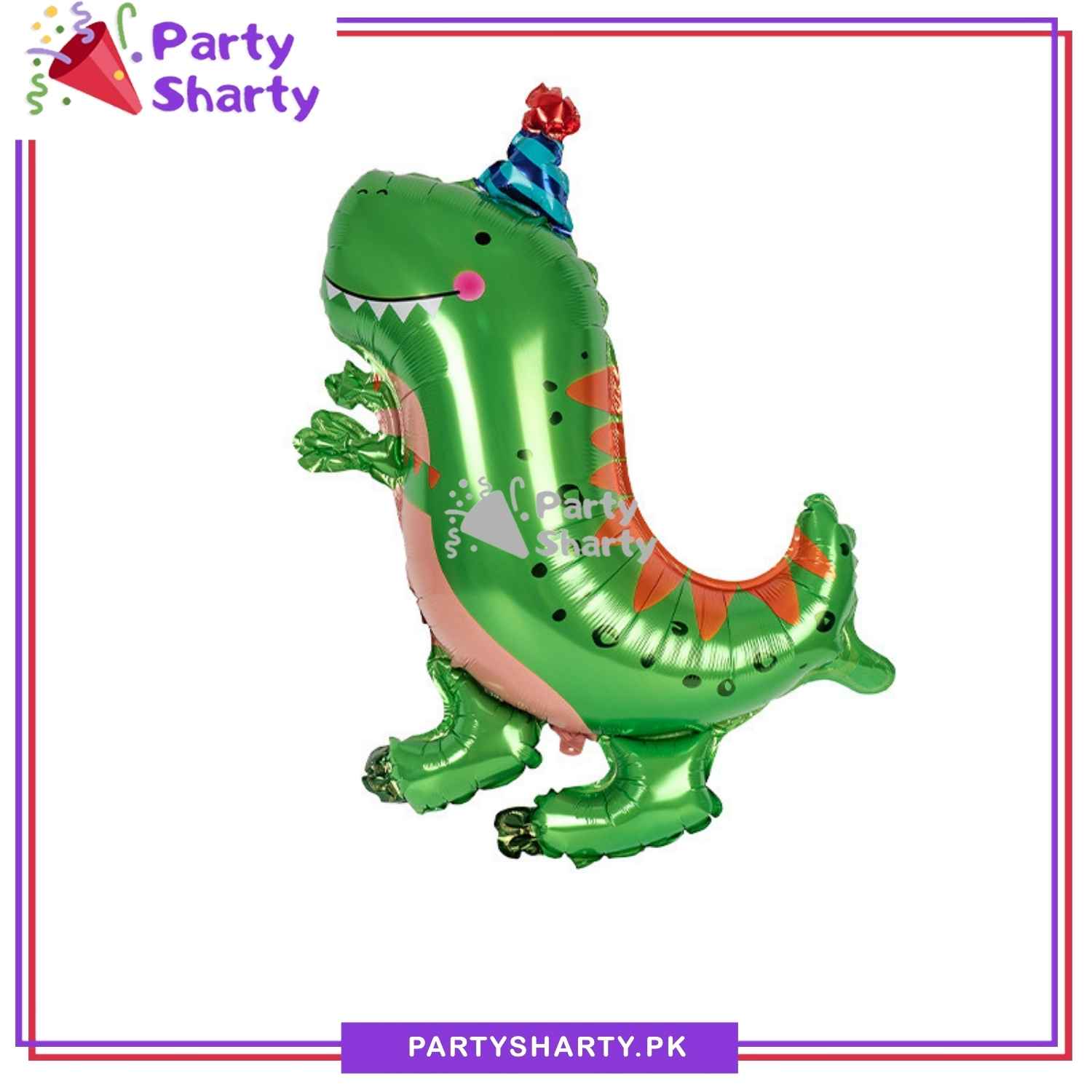 Cute Birthday Cap Dinosaur Shaped Foil Balloon for Dinosaur / Dragon Theme Party Decoration